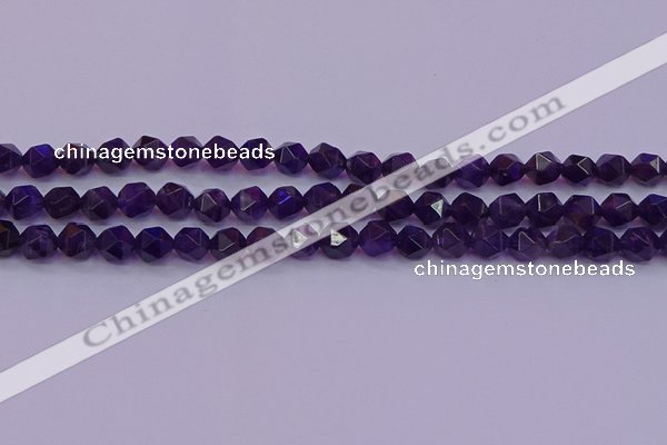 CNG5492 15.5 inches 8mm faceted nuggets amethyst gemstone beads