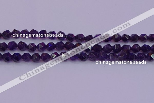 CNG5493 15.5 inches 10mm faceted nuggets amethyst gemstone beads