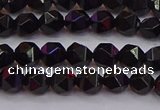 CNG5501 15.5 inches 6mm faceted nuggets black agate beads