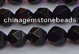 CNG5503 15.5 inches 10mm faceted nuggets black agate beads