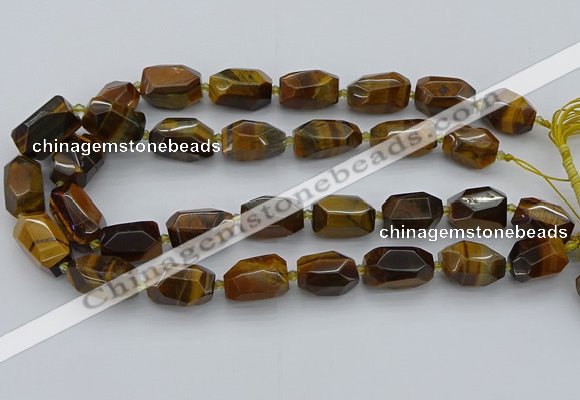 CNG5512 12*16mm - 15*25mm faceted nuggets yellow tiger eye beads