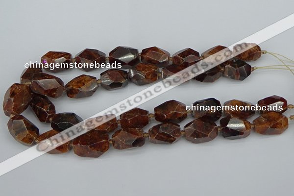 CNG5518 12*16mm - 15*25mm faceted nuggets orange garnet beads
