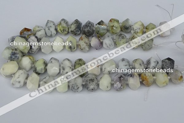 CNG5520 12*16mm - 15*20mm faceted nuggets white opal gemstone beads