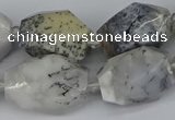 CNG5521 12*16mm - 15*25mm faceted nuggets white opal gemstone beads