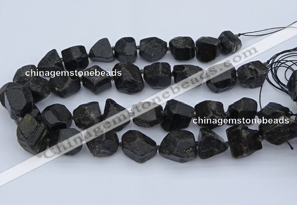 CNG5556 15.5 inches 15*20mm - 18*22mm nuggets black tourmaline beads