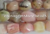 CNG556 15.5 inches 8*10mm nuggets pink opal gemstone beads