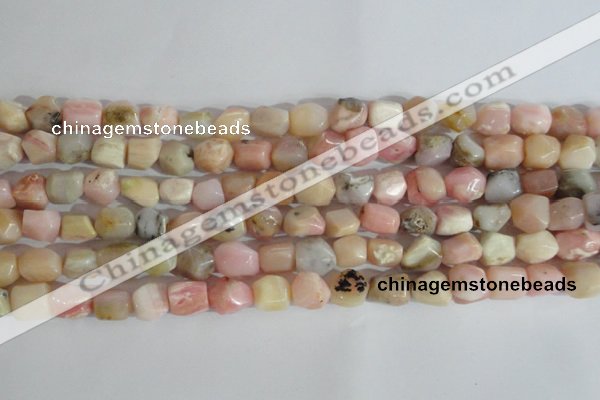 CNG556 15.5 inches 8*10mm nuggets pink opal gemstone beads