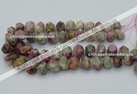 CNG5583 12*16mm - 15*20mm faceted nuggets pink tourmaline beads