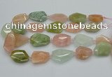 CNG5591 15.5 inches 22*28mm - 25*35mm faceted freeform morganite beads
