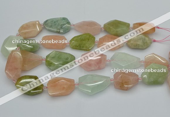 CNG5591 15.5 inches 22*28mm - 25*35mm faceted freeform morganite beads