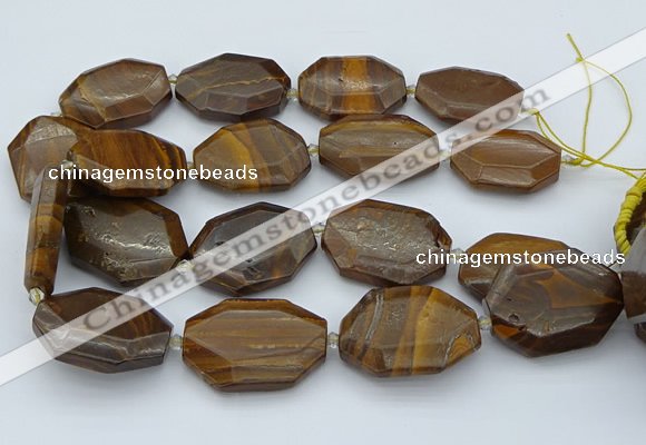 CNG5597 20*30mm - 35*45mm faceted freeform tiger iron beads