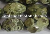 CNG560 15.5 inches 14*20mm faceted nuggets rhyolite gemstone beads