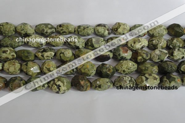 CNG560 15.5 inches 14*20mm faceted nuggets rhyolite gemstone beads