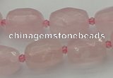 CNG5608 15.5 inches 10*14mm - 13*18mm faceted nuggets rose quartz beads