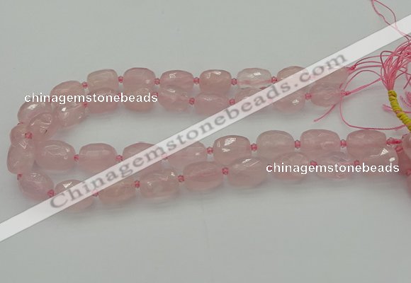 CNG5608 15.5 inches 10*14mm - 13*18mm faceted nuggets rose quartz beads