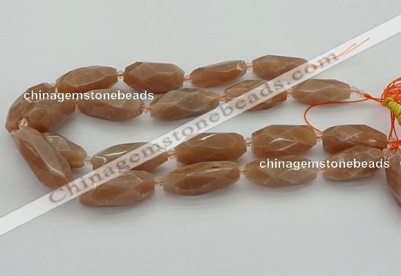 CNG5612 15.5 inches 15*35mm - 18*40mm faceted rice moonstone beads