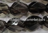 CNG562 15.5 inches 15*20mm faceted nuggets smoky quartz beads