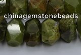 CNG5625 15.5 inches 10*14mm - 13*18mm faceted nuggets green garnet beads