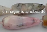 CNG5634 15.5 inches 15*35mm - 18*45mm faceted teardrop pink opal beads