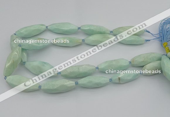 CNG5637 15.5 inches 15*35mm - 18*40mm faceted rice amazonite beads