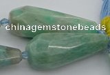 CNG5638 15.5 inches 15*35mm - 18*45mm faceted teardrop amazonite beads