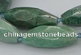 CNG5639 15.5 inches 15*35mm - 18*40mm faceted rice amazonite beads