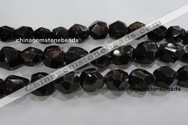 CNG564 15.5 inches 20*22mm faceted nuggets red garnet beads