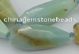 CNG5640 15.5 inches 15*35mm - 18*45mm faceted teardrop amazonite beads