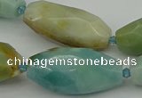 CNG5641 15.5 inches 15*35mm - 18*40mm faceted rice amazonite beads