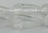 CNG5646 15*35mm - 18*45mm faceted teardrop white crystal beads