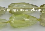 CNG5648 15*35mm - 18*45mm faceted teardrop lemon quartz beads