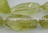 CNG5649 15.5 inches 15*35mm - 18*40mm faceted rice lemon quartz beads