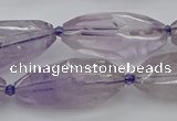 CNG5651 15.5 inches 15*35mm - 18*40mm faceted rice amethyst beads