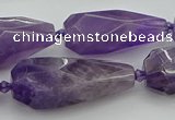 CNG5652 15.5 inches 15*35mm - 18*45mm faceted teardrop amethyst beads