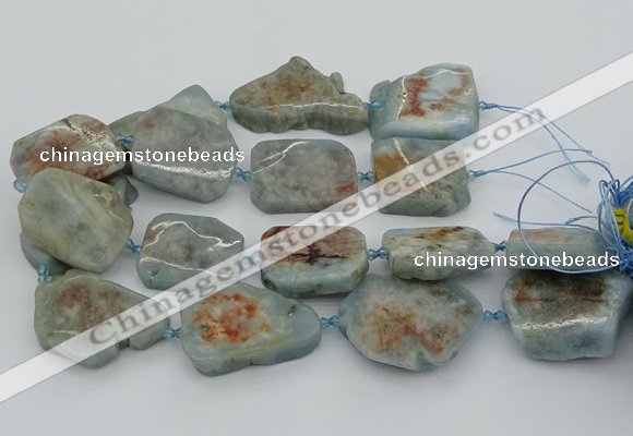 CNG5674 15.5 inches 30*40mm - 35*45mm freeform aquamarine beads