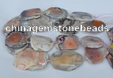 CNG5678 35*45mm - 40*55mm faceted freeform pink botswana agate beads