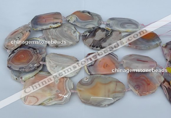 CNG5678 35*45mm - 40*55mm faceted freeform pink botswana agate beads