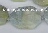 CNG5690 15.5 inches 20*30mm - 35*45mm faceted freeform aquamarine beads