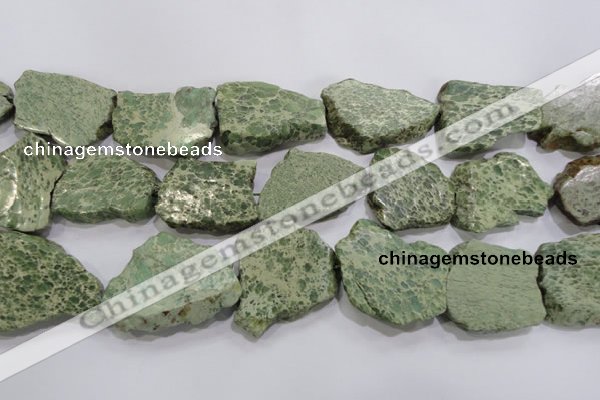 CNG570 25*30mm - 30*40mm nuggets serpentine jasper beads