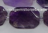 CNG5700 15.5 inches 25*30mm - 28*35mm faceted freeform amethyst beads