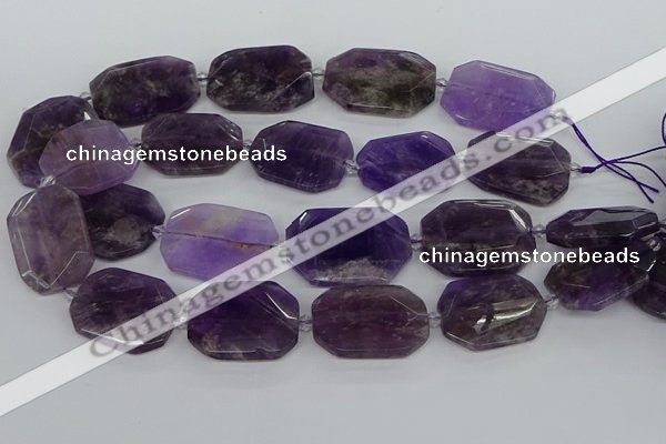 CNG5700 15.5 inches 25*30mm - 28*35mm faceted freeform amethyst beads