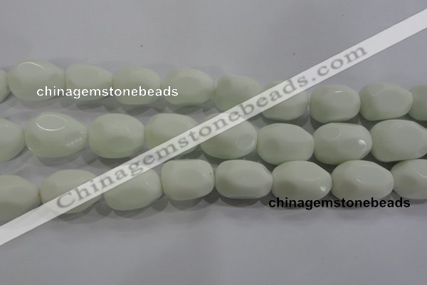 CNG571 15.5 inches 18*25mm nuggets white porcelain beads