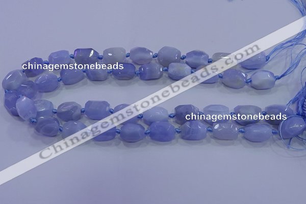 CNG5728 12*16mm - 13*18mm faceted nuggets blue lace agate beads