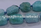 CNG5729 12*16mm - 13*18mm faceted nuggets amazonite beads