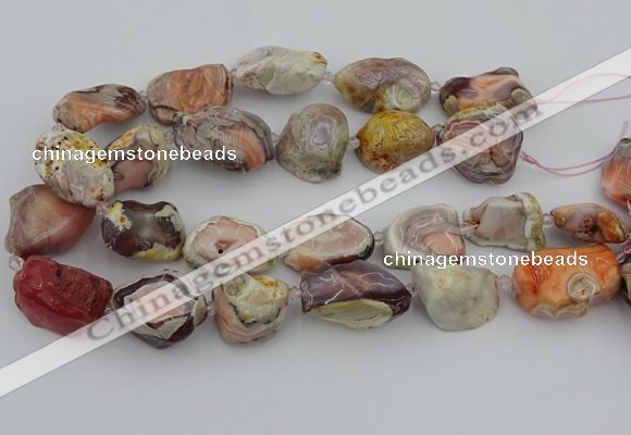 CNG5733 18*25mm - 22*35mm nuggets pink botswana agate beads