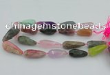 CNG5741 15*35mm - 18*45mm faceted teardrop mixed gemstone beads