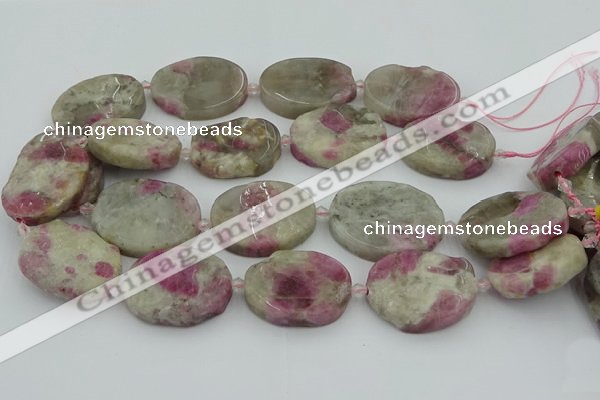 CNG5744 15.5 inches 25*35mm - 30*40mm freeform pink tourmaline beads