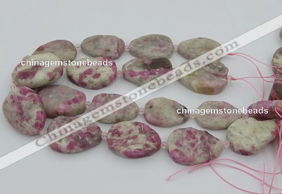 CNG5745 15.5 inches 25*35mm - 30*40mm freeform pink tourmaline beads