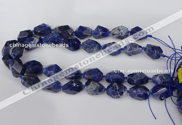 CNG5764 15.5 inches 12*16mm - 15*25mm faceted nuggets sodalite beads