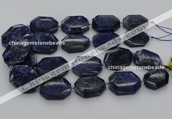 CNG5765 15.5 inches 20*30mm - 35*45mm faceted freeform sodalite beads